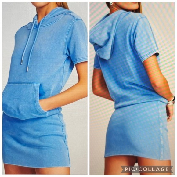 SER.O.YA Dresses & Skirts - SER.O.YA Size:L Women Rory Blue Hoodie Sweatshirt Dress 100% Cotton